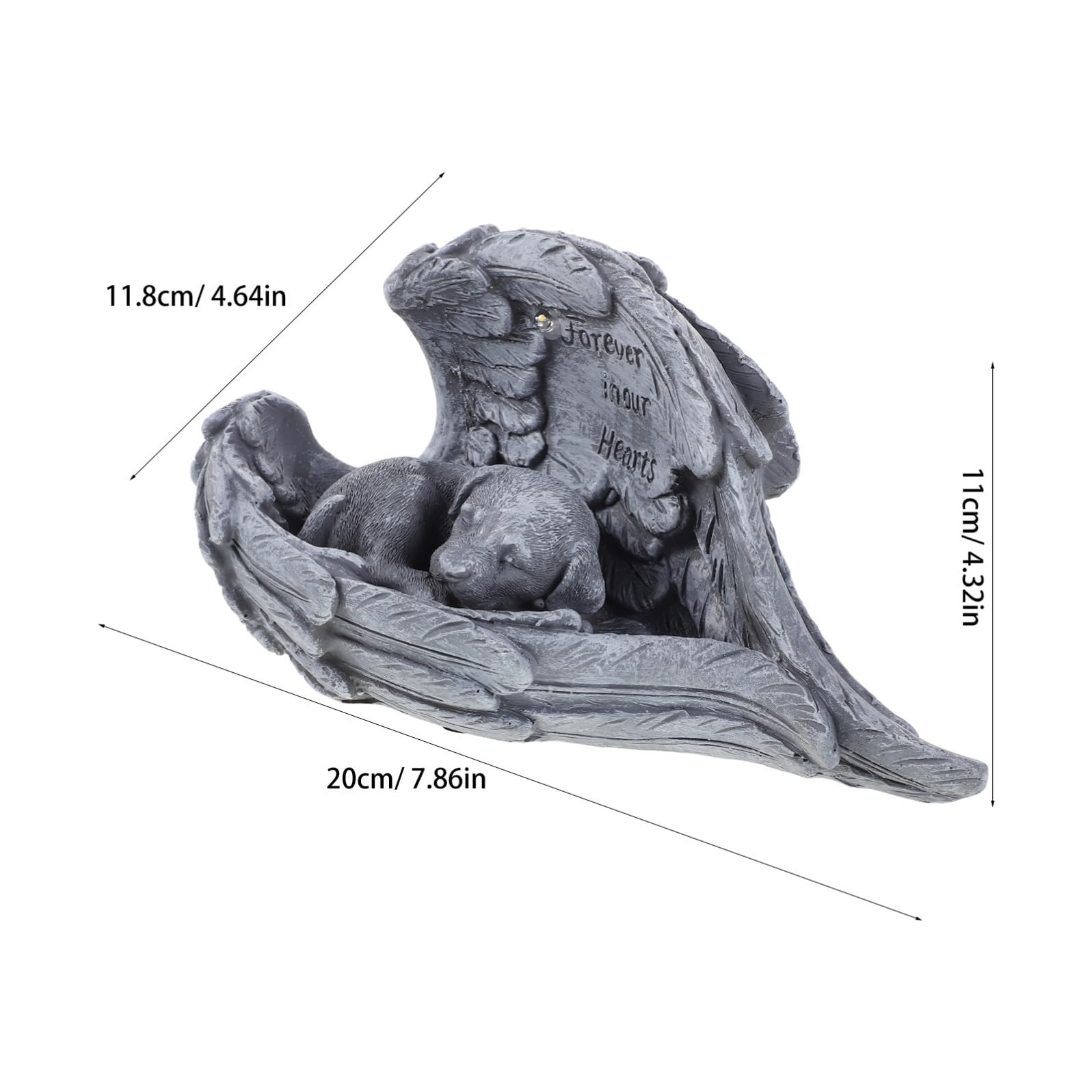 Tofficu Statua Commemorativa Cane Resistente alle Intemperie con Decorazione Alata in Resina Facile da Installare e Mantenere per Giardino Esterno Decorazione Commemorativa per Animali