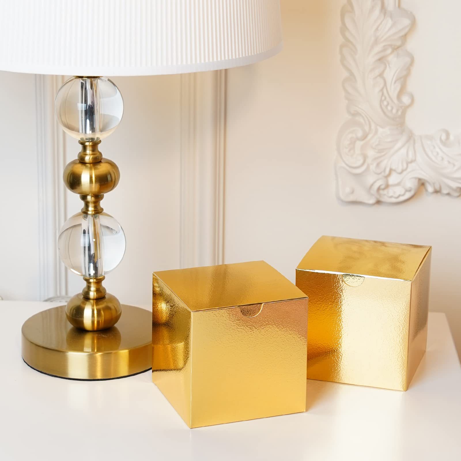 Amazon.com: UnicoPak 4x4x4 Glossy Gold Gift Boxes - 30 Pcs Candy