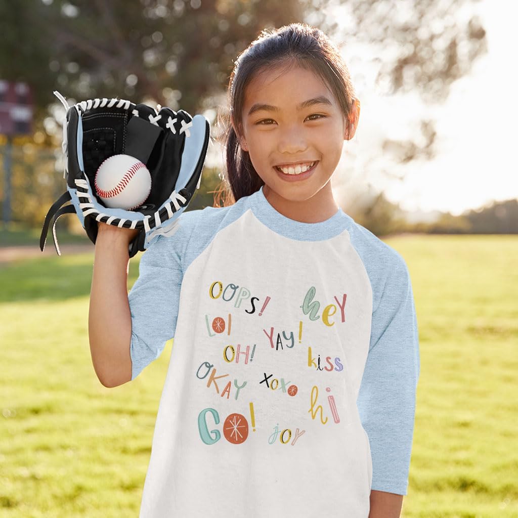 Cute Typography Kids' Baseball T-Shirt - Best Gifts for Kids - Great Gifts