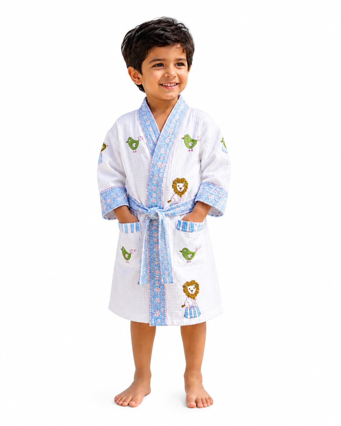 Kids Bath Robe, Hooded, Absorbent, Lightweight, for Boys and Girls, All Seasons (IN, Age, 2 Years, 3 Years, Regular, 2-3 year, Blue)-image-13