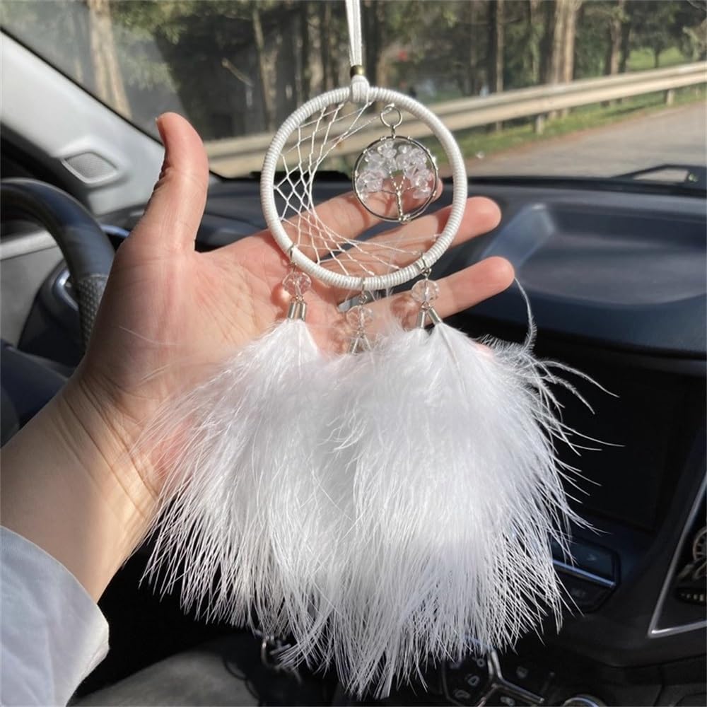 Dream Catcher Dream Catcher Feather Car Ornament for Home, Bedroom, Nursery(Black)
