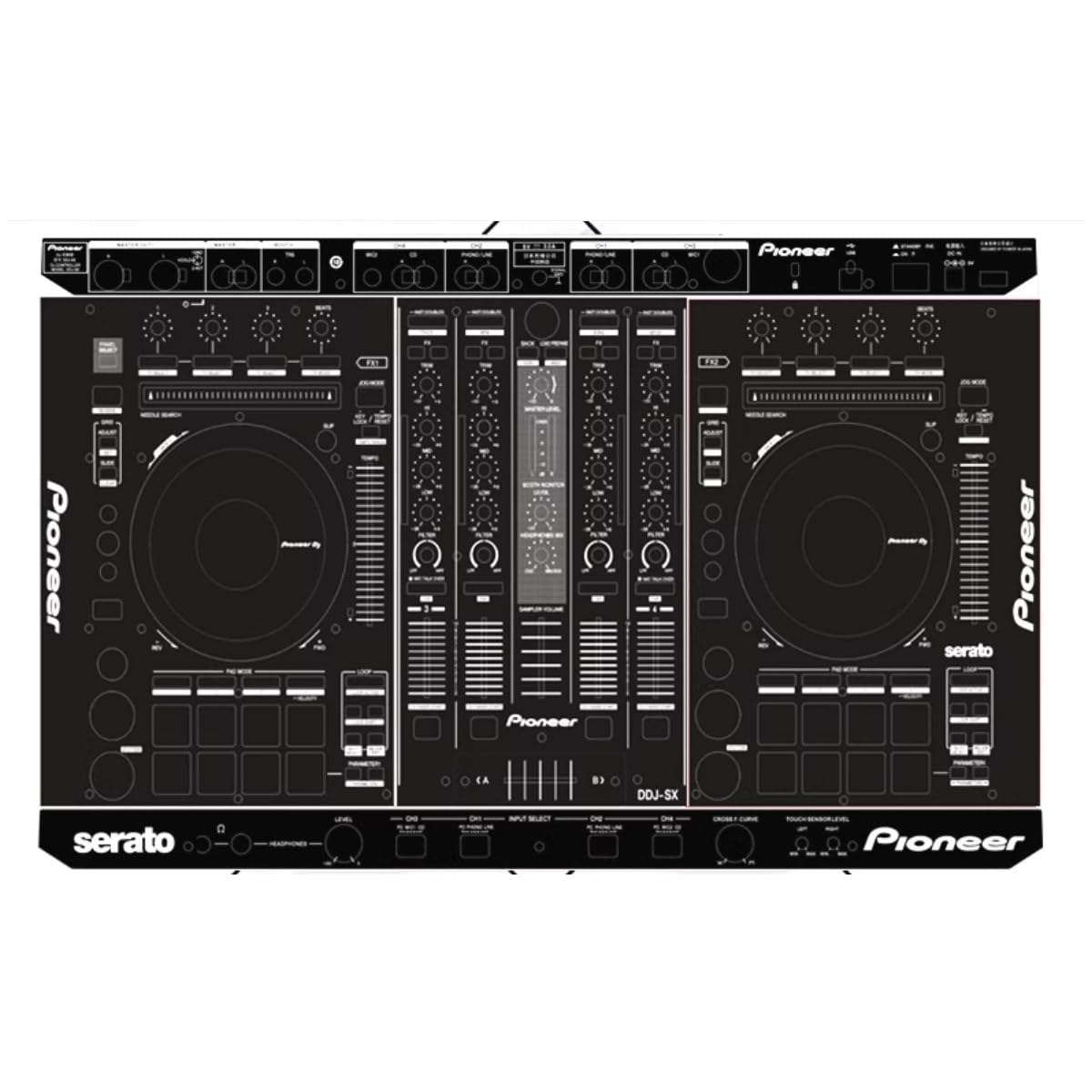 Protective Cover Skin for Pioneer DDJ-SX Protective Film Sticker (Black)