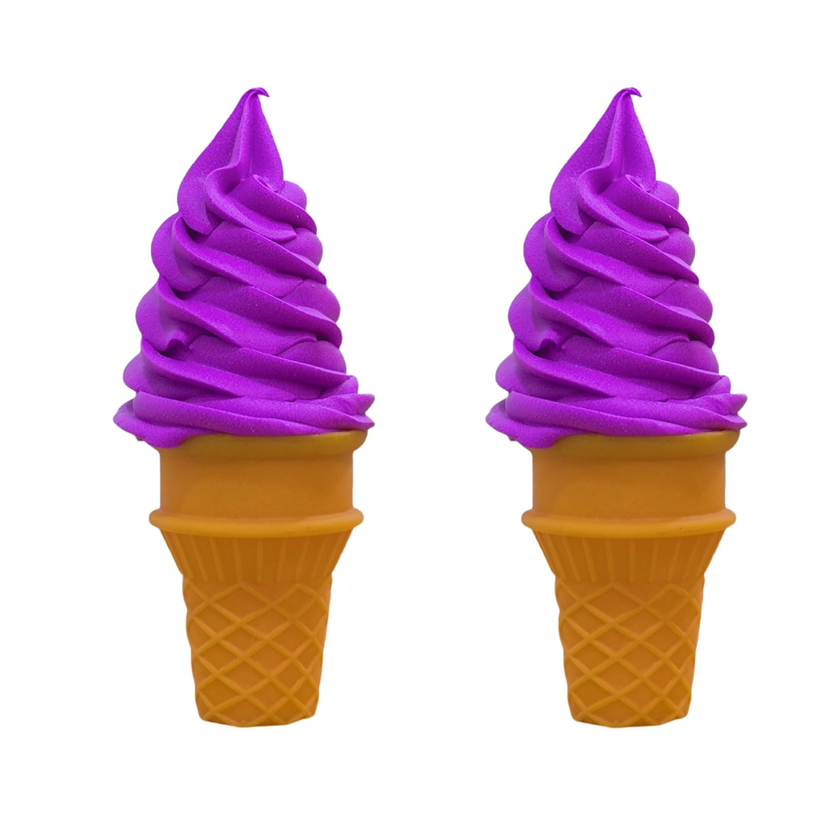 2 Pcs Simulated Ice Cream Artificial Lifelike Ice Cream Fake Ice Cream Food Model for Home Kitchen Cabinet Desk Shops Party Decor Sample Display Photography Props(Purple)