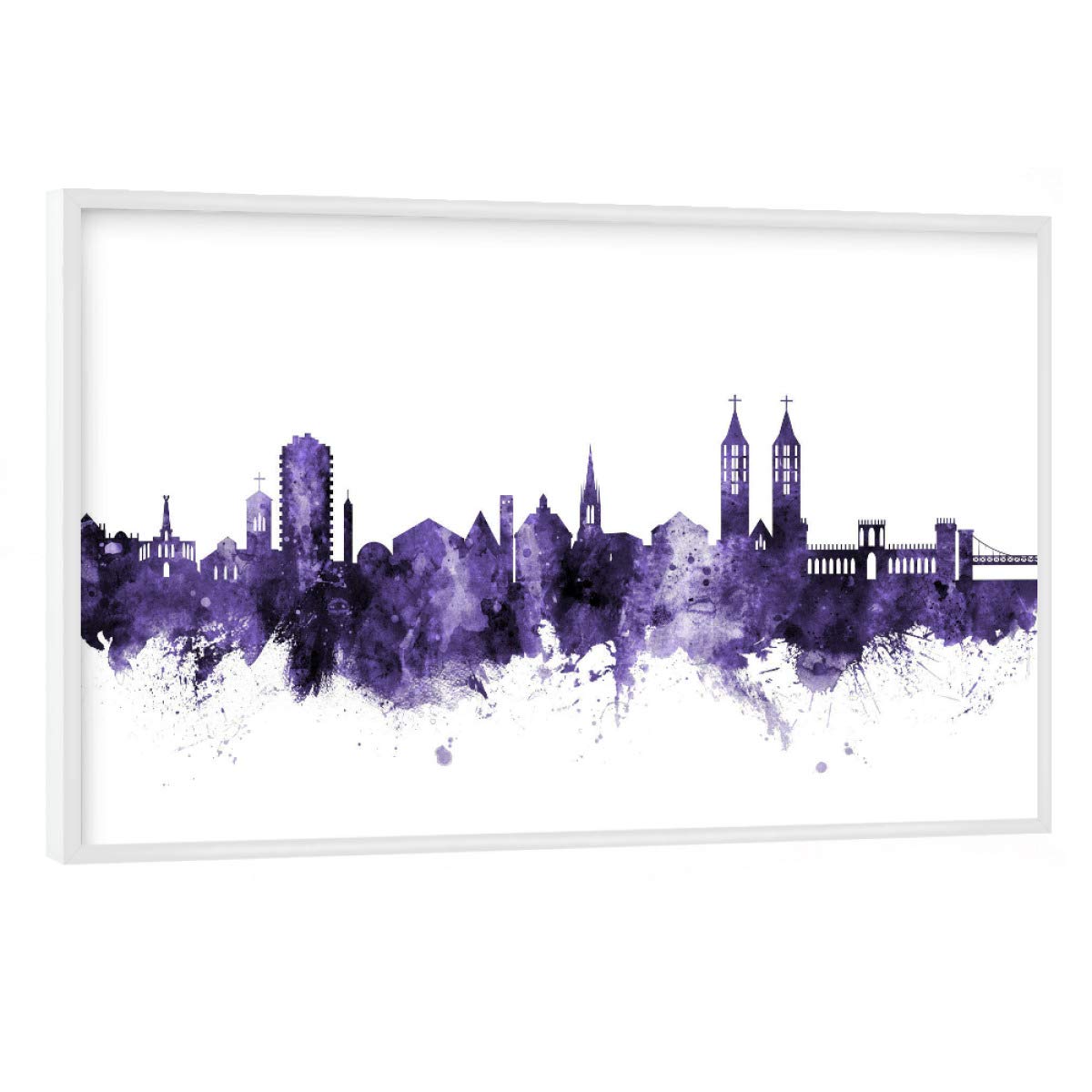 artboxONE Poster mit weißem Rahmen 75x50 cm Städte Kassel Germany Skyline 2" - Bild Kassel City Skyline Cityscape
