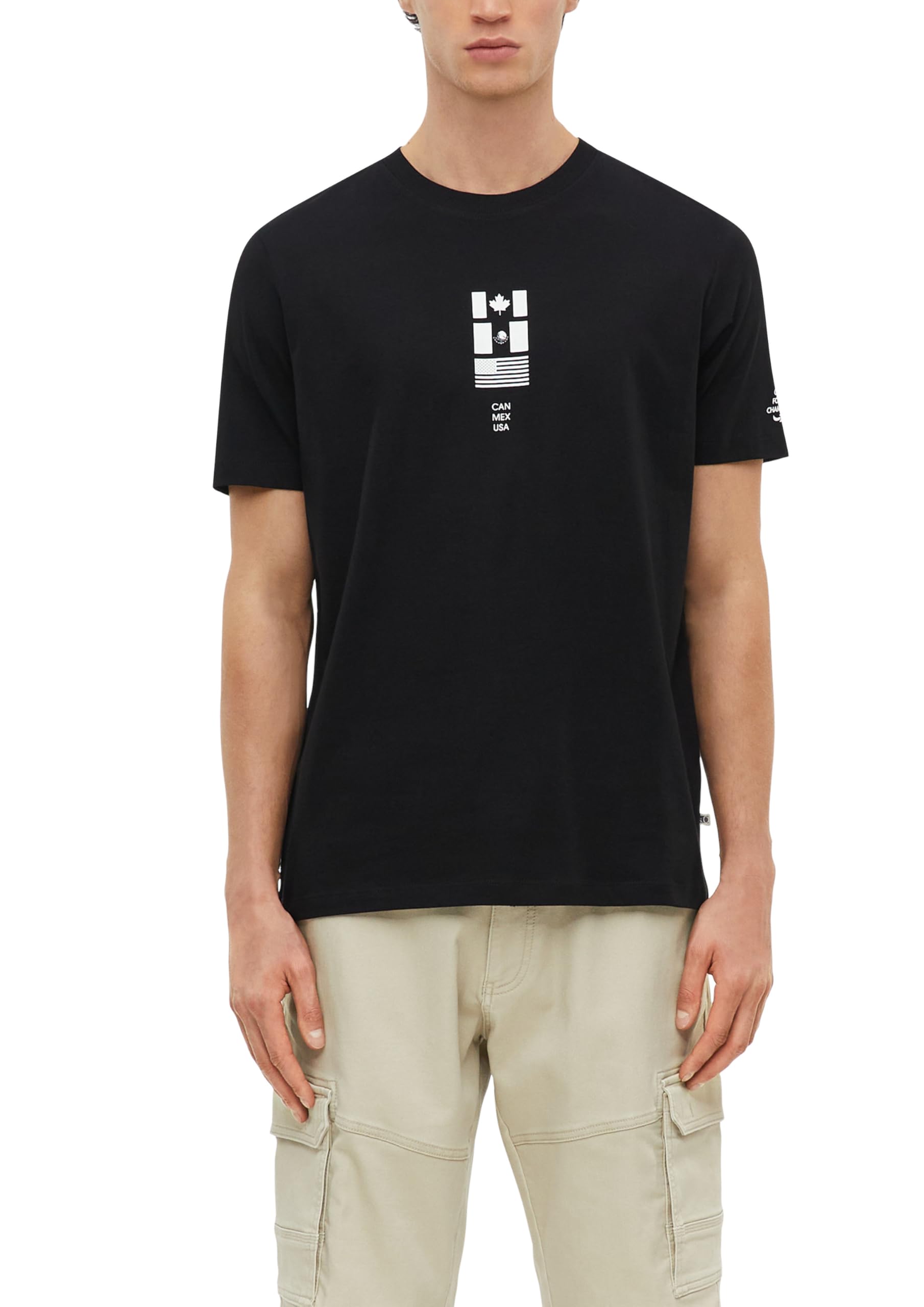 s.Oliver Men's 2178217 T-Shirt (Pack of 1), Black, 3XL