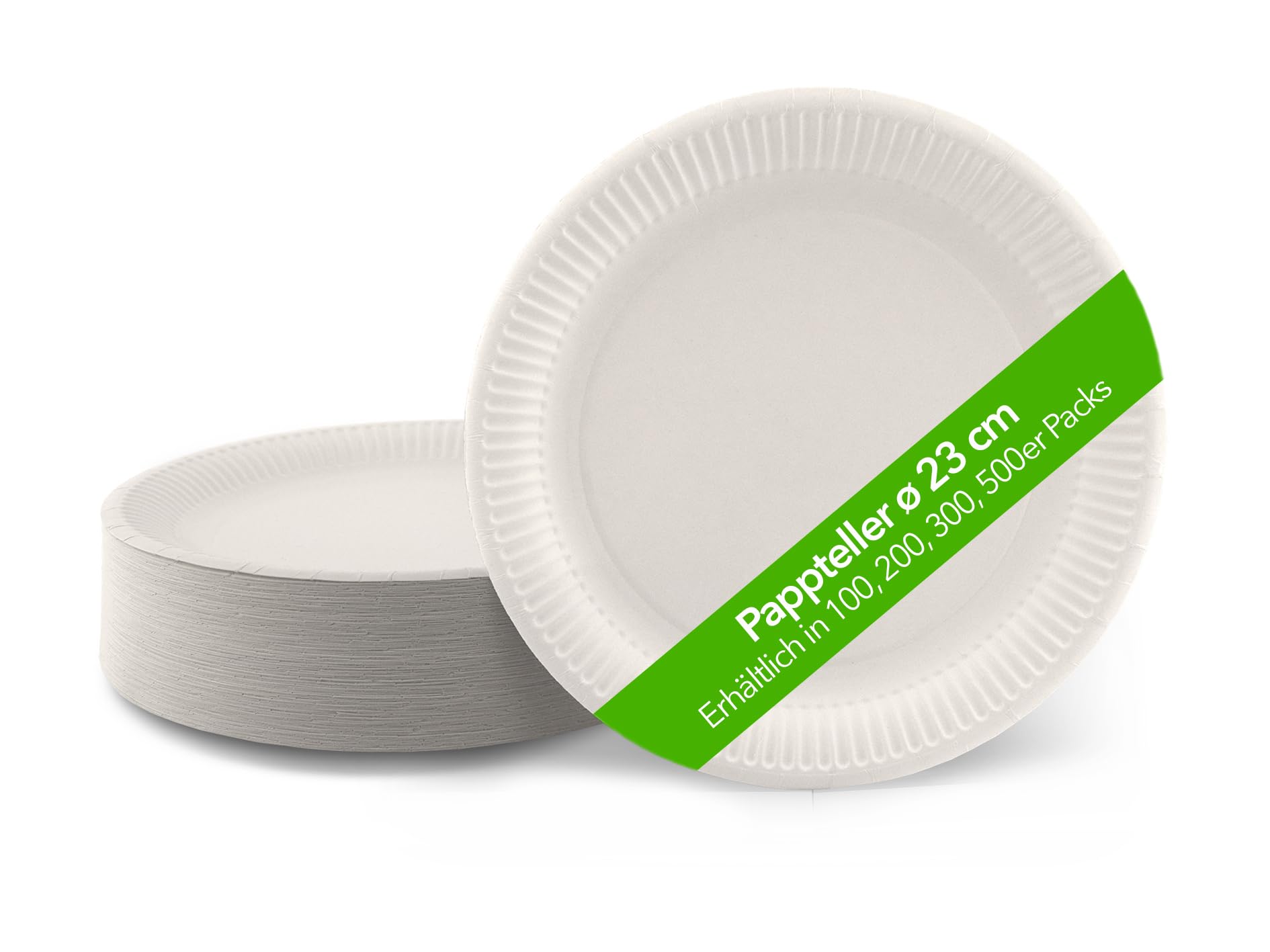 Commerline Platos De Papel 500 Unidades | Redondos 23 Cm