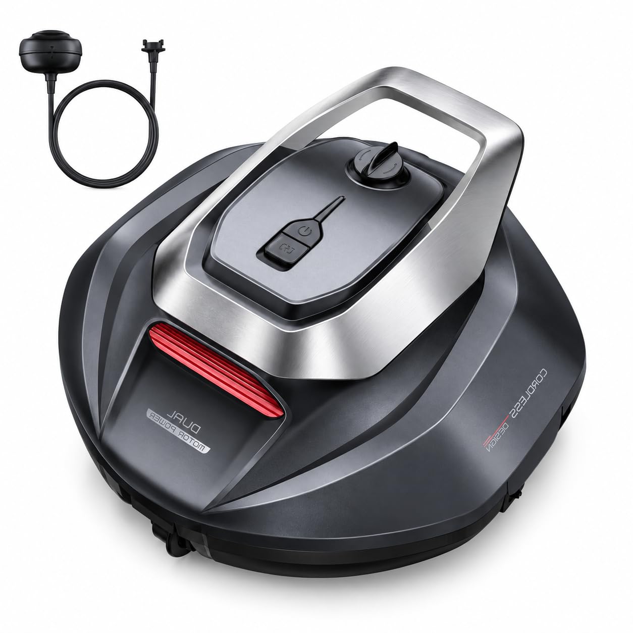 Pooleco 10 Poolroboter, Poolroboter Akku mit Dual-Motor-System, 90 Min Laufzeit für Pools bis 80 m², automatisches Parken, geeignet für Verschiedene Pooltypen