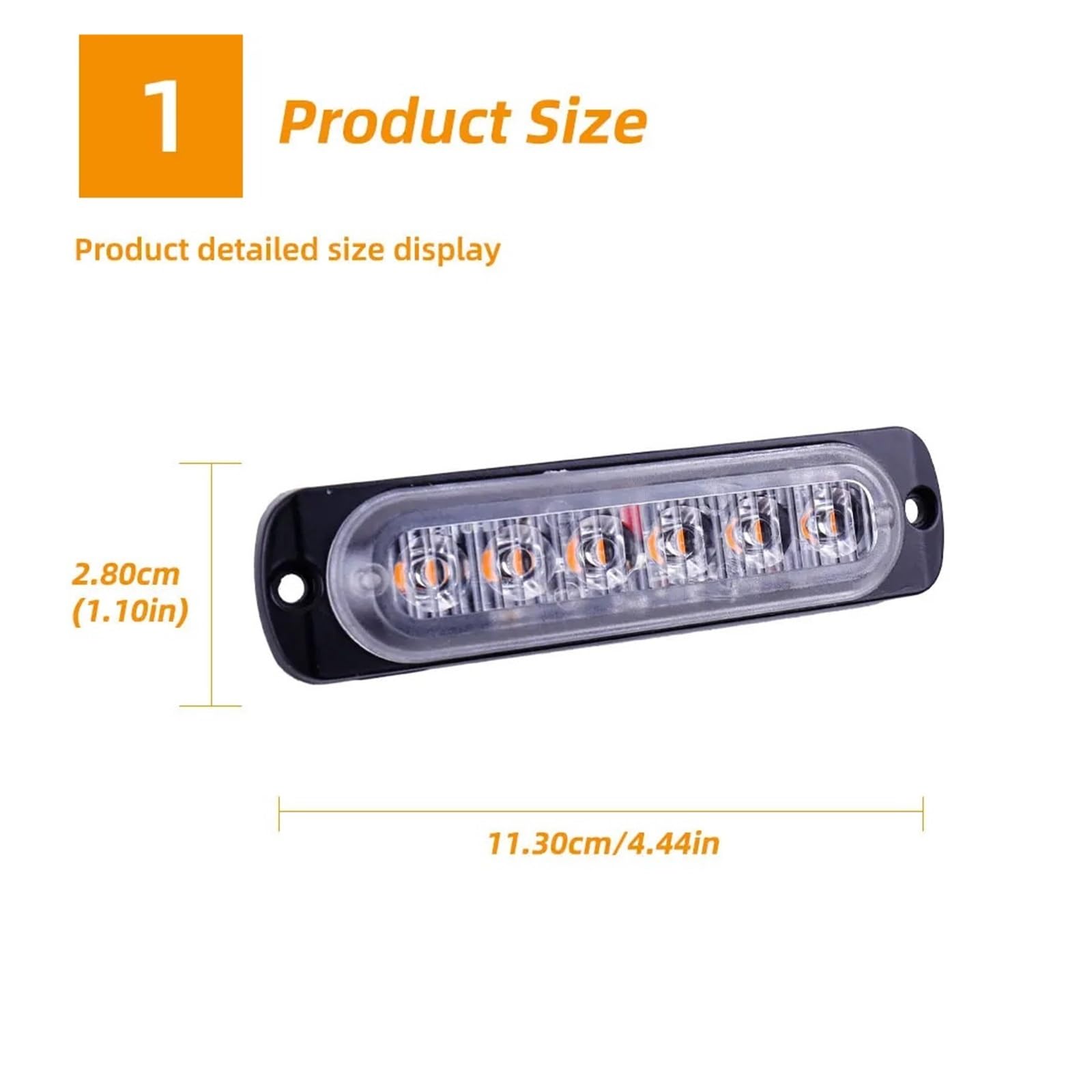 Luz De Advertencia LED 6, Luces para Remolque, Indicadoras Laterales para Camión, Barra para Parrilla Coche, SUV, Motocicleta, Baliza para Barcos Luz de Frenos