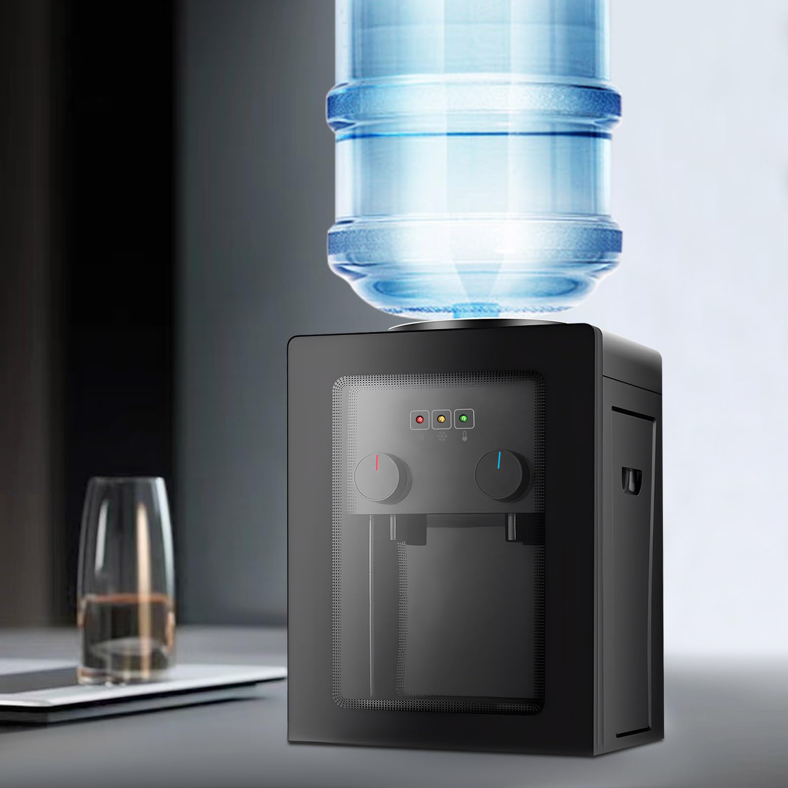 Dispensador de Agua eléctrico Dispensador de Agua Caliente y fría de sobremesa eléctrico Independiente de Carga Superior para el hogar y la Oficina