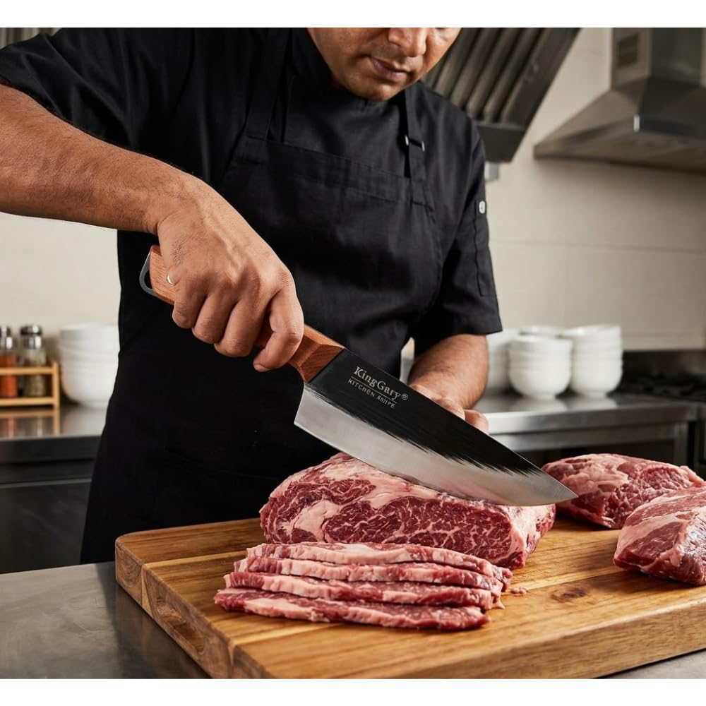 KASHTGO 8 Inch Chef Knife - Stainless Steel -3 KASHTGO 8 Inch Chef Knife - Stainless Steel -3