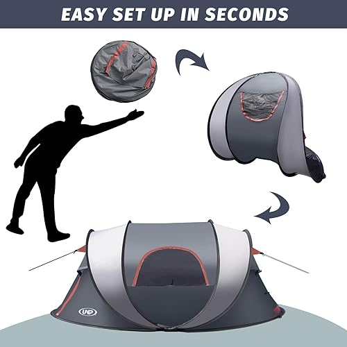 Miniatura 3 de Tienda de campaña emergente, tienda de campaña para 3 personas, tienda de campaña portátil instantánea, tiendas de campaña de sombra fáciles de