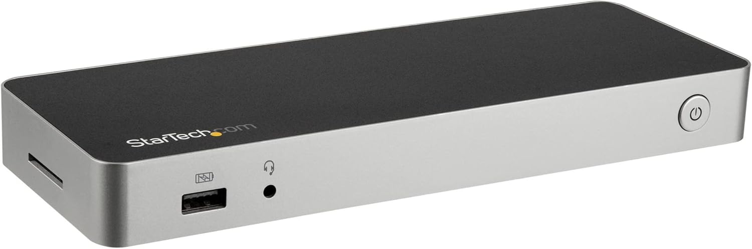 StarTech USB C Dock - Dual Monitor HDMI & DisplayPort 4K 30Hz - Laptop Docking Station 60W Power Delivery, SD, 4-Port USB-A 3.0 Hub, GbE, Audio - Thunderbolt 3 Compatible (DK30CHDDPPD)