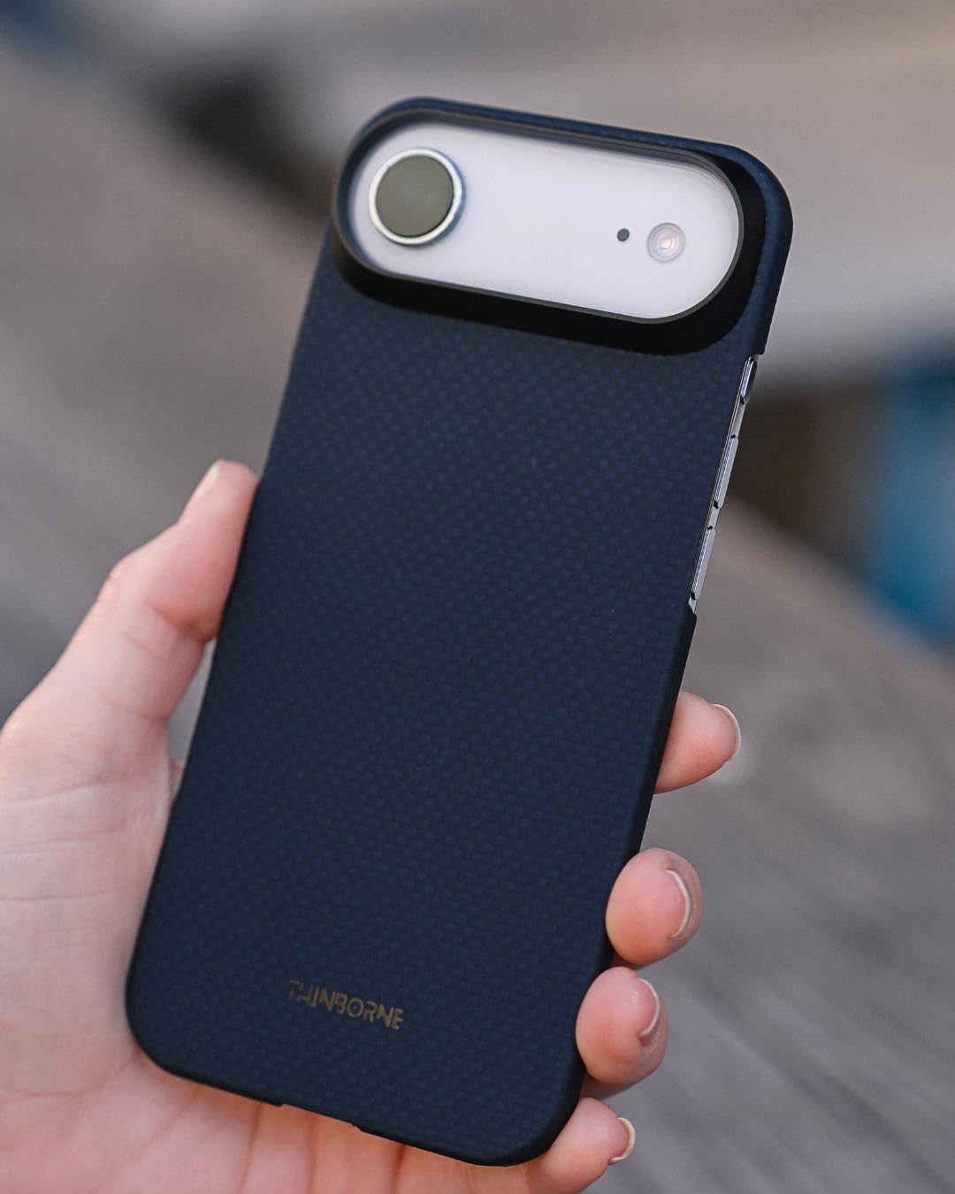 Thinborne Compatible with iPhone Air Case, [600D Aramid Fiber] [Mag Magnetic] [Extremely Thin] [Minimalist Style] [Carbon Fiber Textures] - Wild Navy