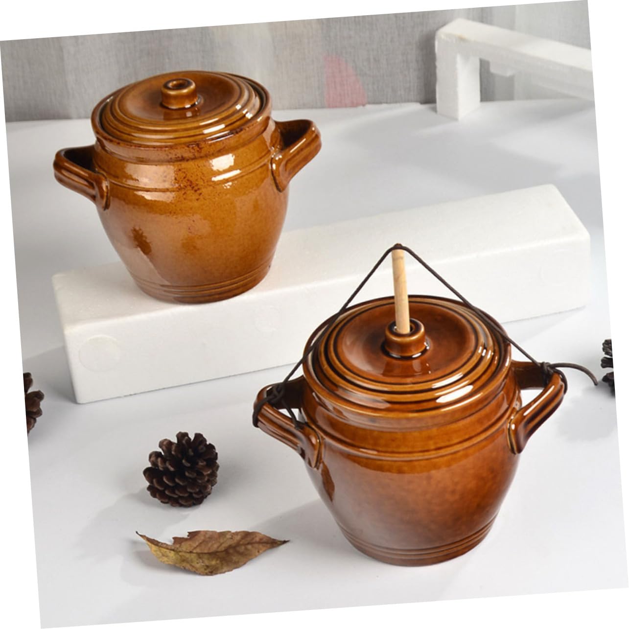 Ceramiczny Szczelny Słoik Do Przechowywania Tradycyjnych Kiszonek Pojemnik Kuchenny z Ceramicznym Zamknięciem Praktyczny i Bezpieczny Słoik Do Domu