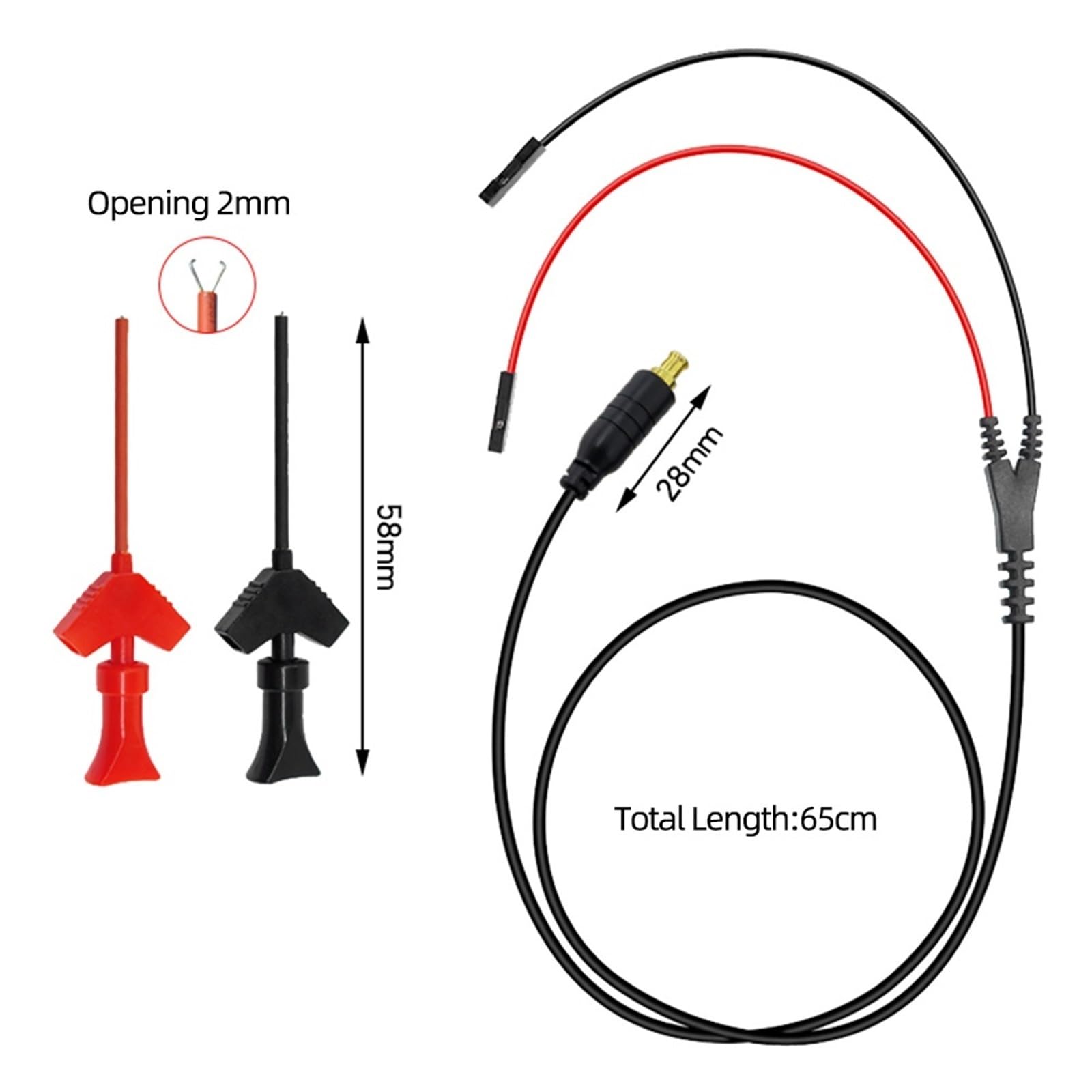 MCX-C Oscilloscope Probe to IC Test Hook Clip Mini Pocket Digital Oscilloscope Test Lead 40V for DS203 DS202 DSO201