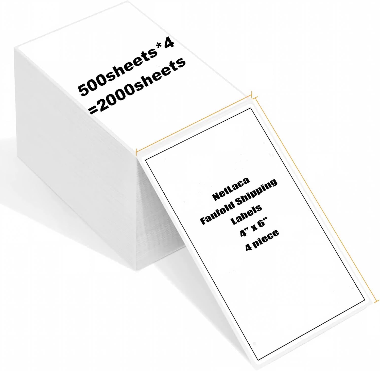 Thermal Labels Fanfold Shipping Labels 4'' x 6''(101mm x 152mm) 4 piece — image 1