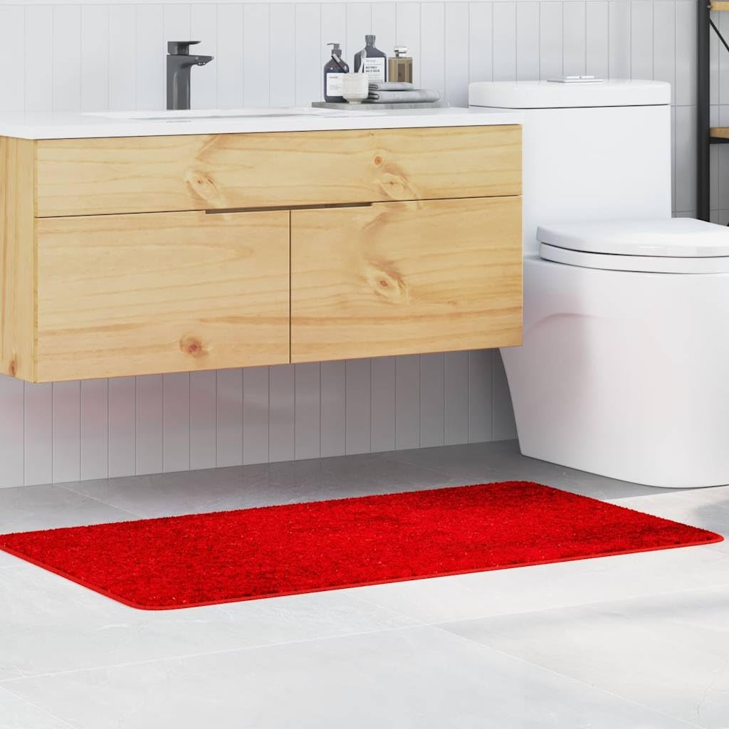 Rutschfeste Badmatte Rot 70 x 120 cm PP mit Latex-Rückseite für Sicherheit, Komfort und stilvolle Badezimmerdekoration, ideal für Duschen, Wannen, WC und Gästebäder in Innenräumen