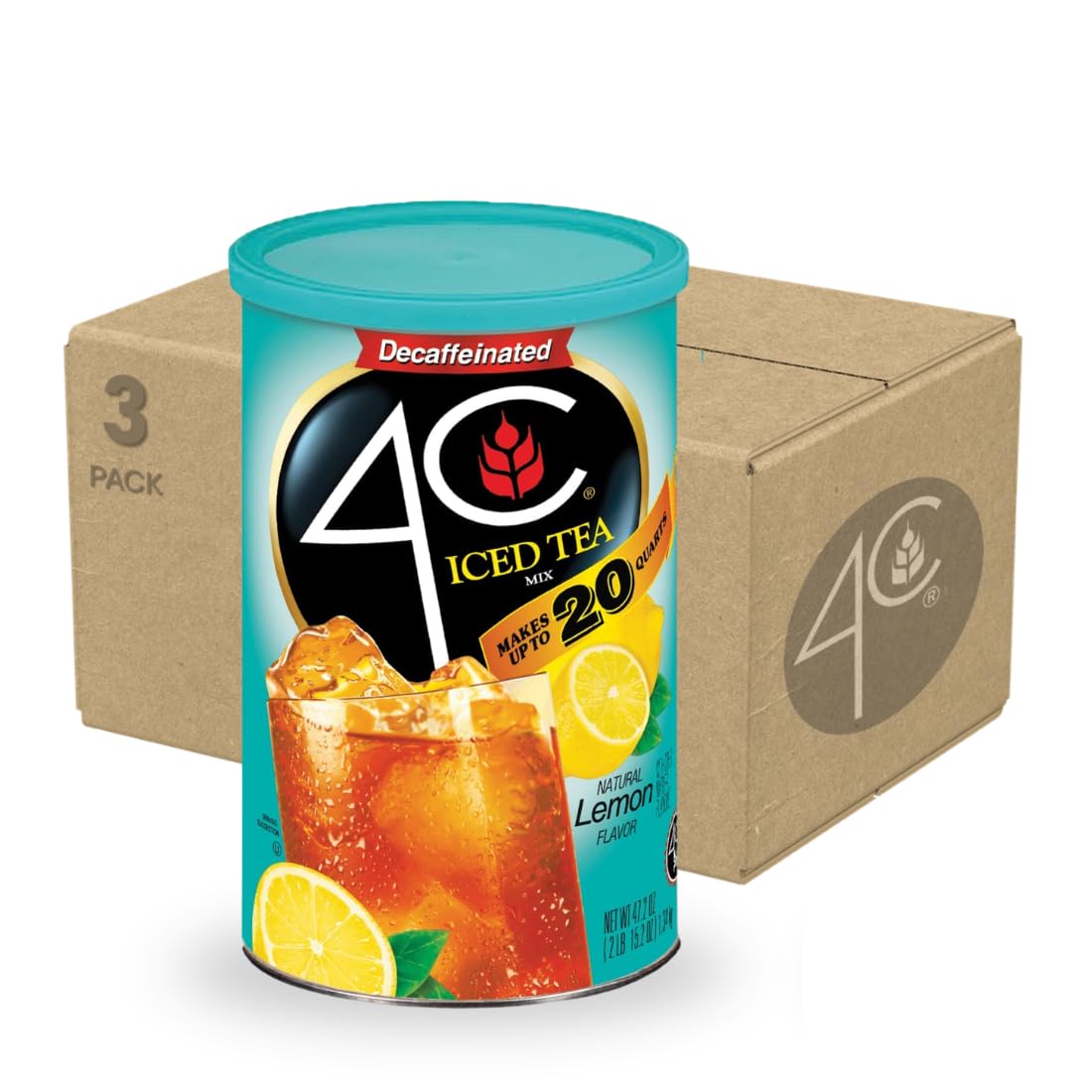 Amazon.com : 4C Powdered Drink Mix Cannisters, Decaffeinated Iced