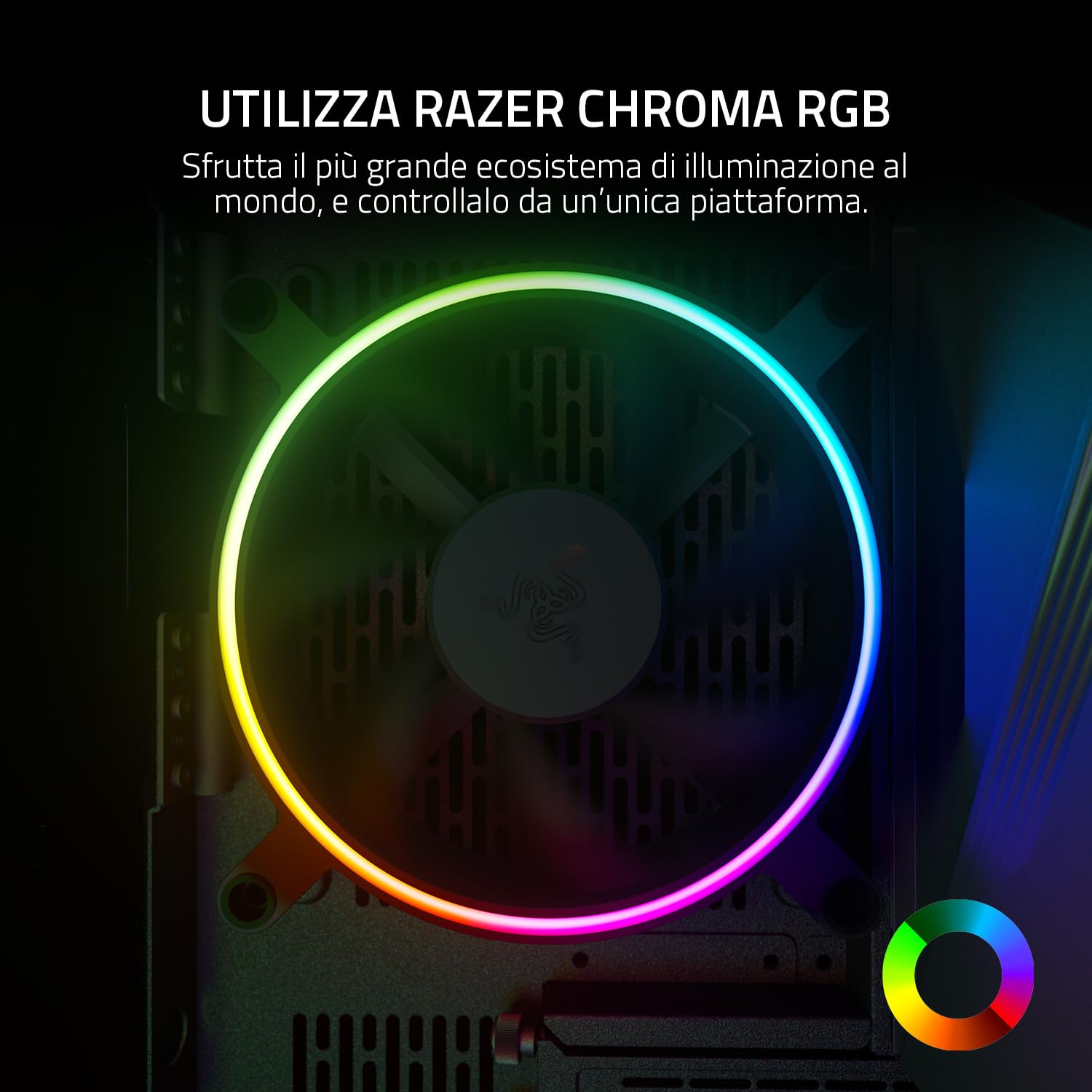 Razer Kunai Chroma Hydraulic RGB LED PWM Perform. Fan (140mm)- Ventole idrauliche aRGB PC (Silenziose, Potenti, collega fino a 8 ventole, Supporto controller ventola PWN, Chroma aRGB) 3 ventola, Nero