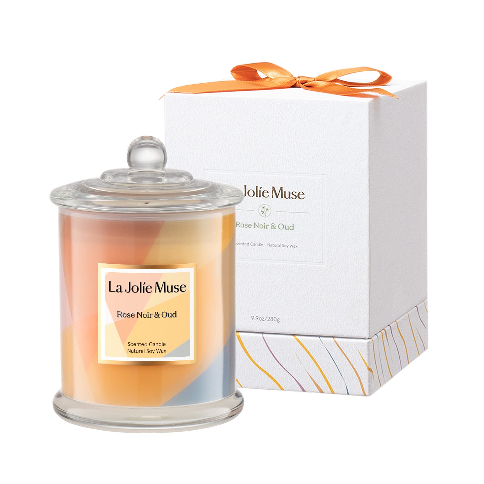 La Jolíe Muse Velas Aromáticas de Rosa Negra y Oud, Regalos Día de la Madre, Vela Decorativa para el Hogar, Velas de Lujo para Regalo Mujer, 70 Horas de Larga Quema, 280g
