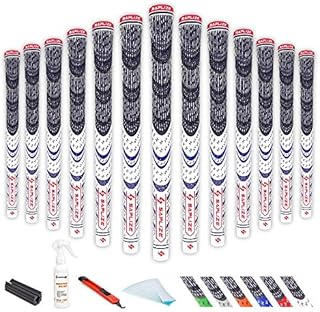 Hybrid Golf Grips Kit Midsize (with Tape, Solvent, Vise clamp) All Weather Multi Compound Golf Club Grips