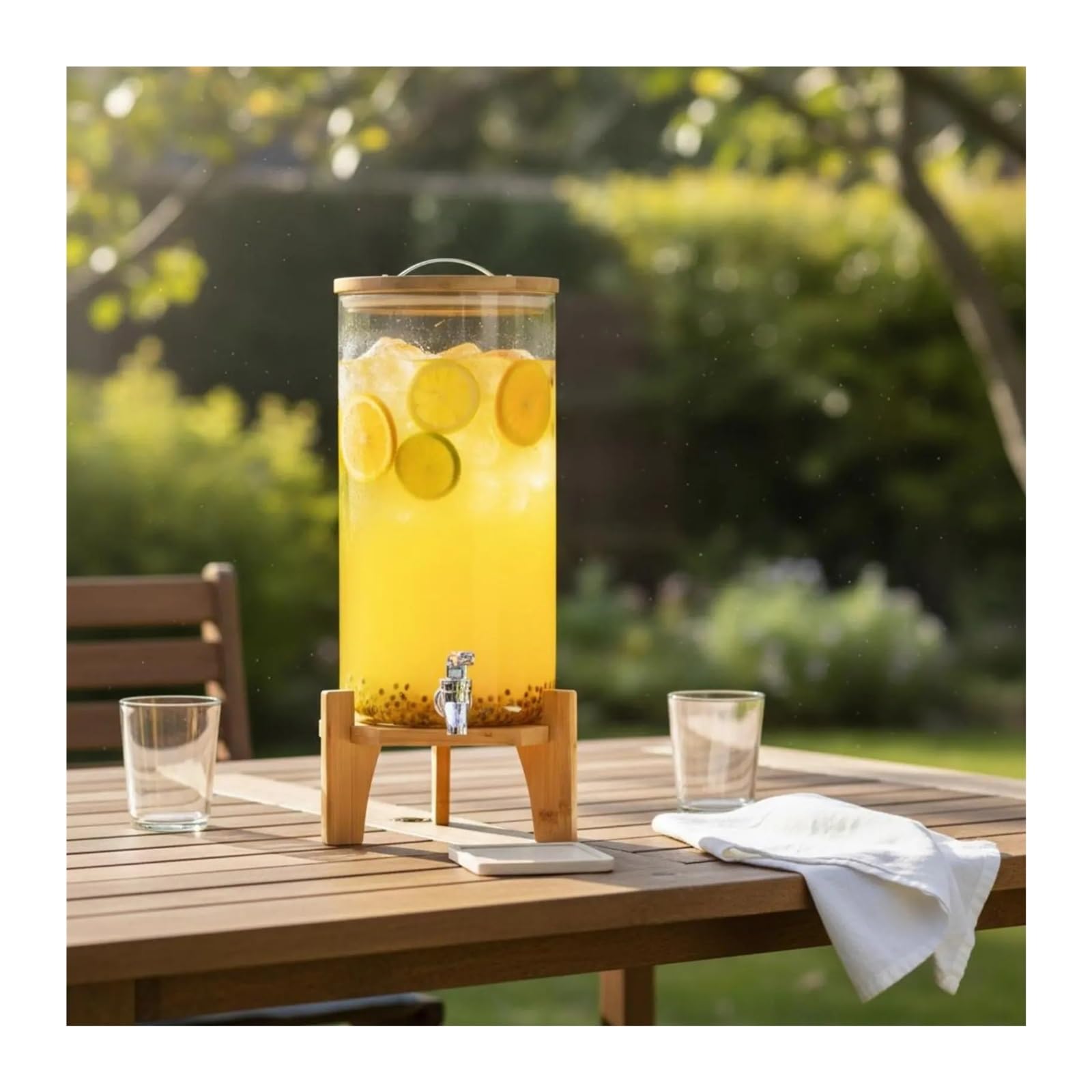 Dispensador De Bebidas Con Grifo Dispensador de bebidas de vidrio con espiga