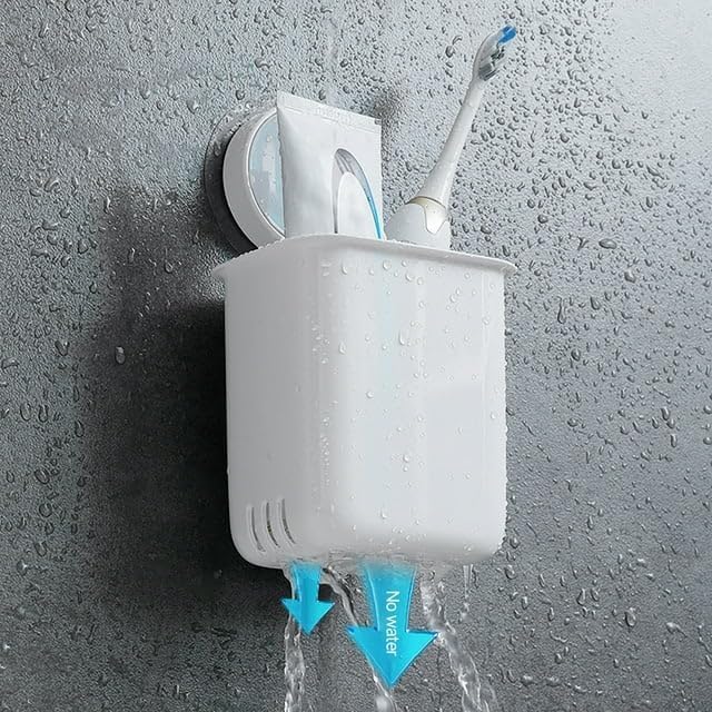 Image of Zephorus Plastic Toothbrush Holders for Bathroom | Wall Mounted Toothbrush Holder | Toothbrush Holders for Toothbrushes | Bathroom Shelf for Wall (3 Toothbrush Holder)