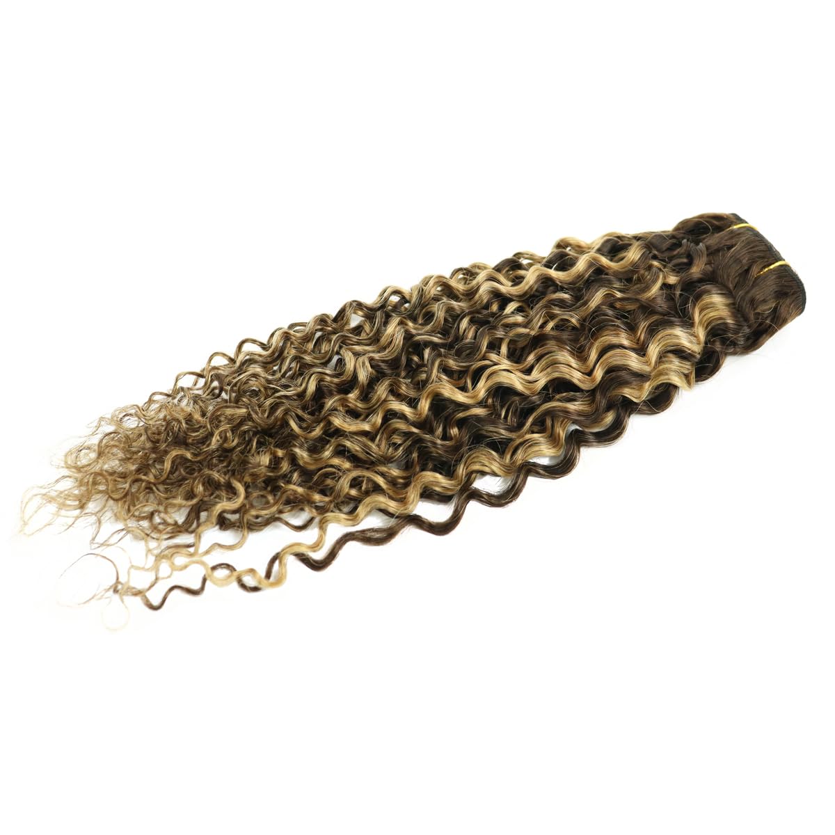 Hair Tissage Naturelle Blond Highlight Brun Curly Humain Cheveux Mèches Natural Wave 100% Remy Hair Extensions 100g/pc 16inch/40cm