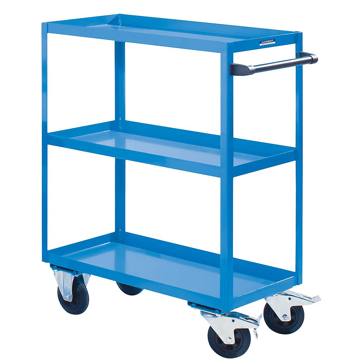 eurokraft | Montagehilfswagen | 3 Etagen | Tragfähigkeit 350 kg | Gesamthöhe 915 mm | lichtBlau