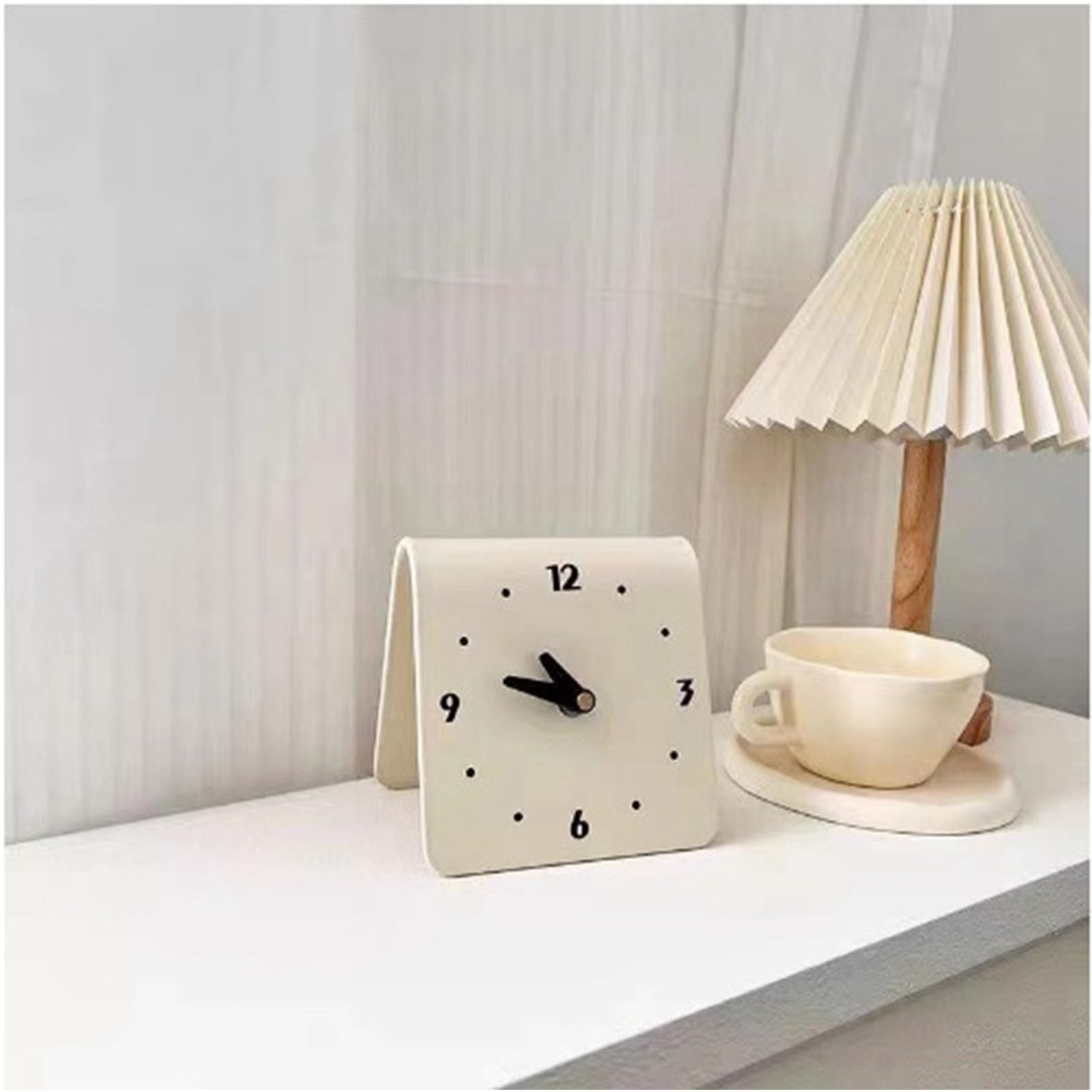 Hidyliu Orologio da Tavolo Orologio da Tavolo Moderno in Metallo con Movimento Silenzioso per Soggiorno, Camera da Letto, Decorazioni per la Casa (#2)