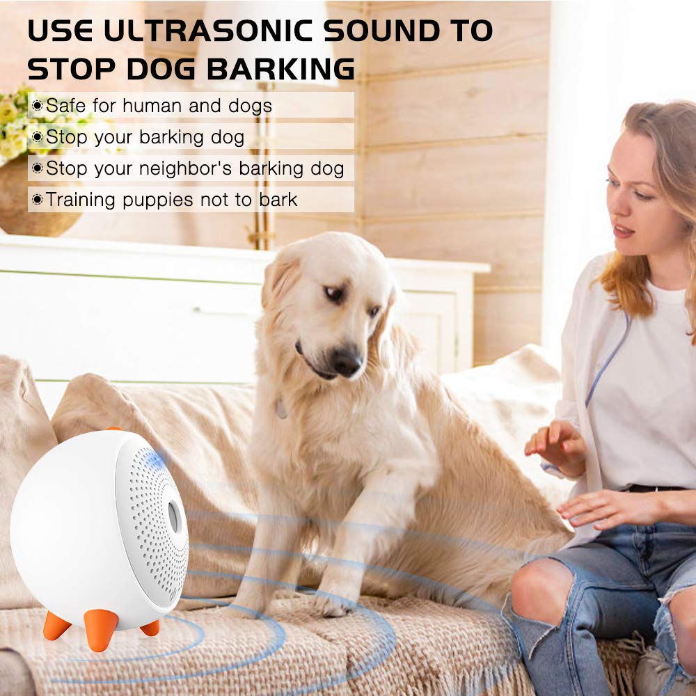 Antibell für Hunde, 3 Frequenzstufen Sonic Anti Bell, 33Ft Reichweite Antibell Ultraschall Gerät für Hunde, Wiederaufladbare Hundebell-Kontrolle im Innen Außenbereich, Anti-Bell-Mittel Hunde