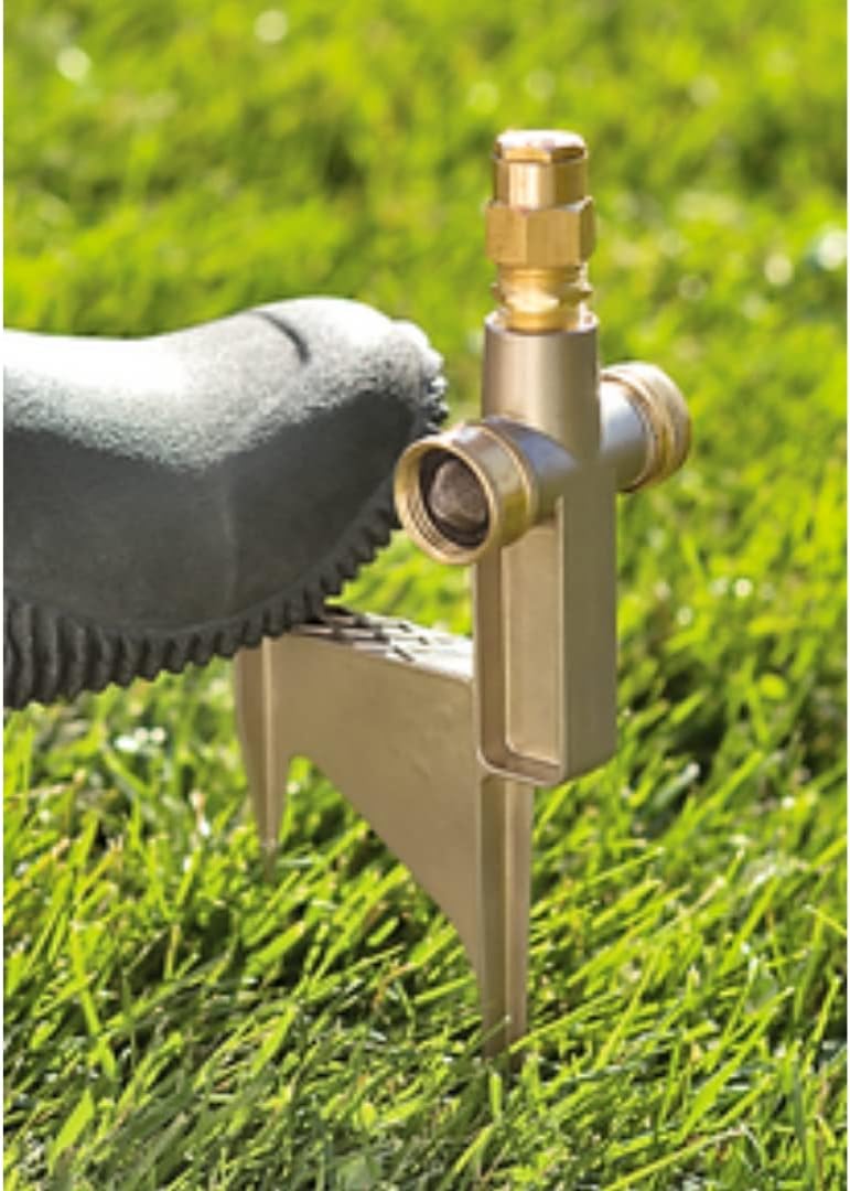 Gardener's Supply Company Hi-Rise Lifetime Sprinkler (50" H) | Heavy-Duty All Steel & Brass Contruction 360 Degree Spray for Lawn Garden & Landscape Watering