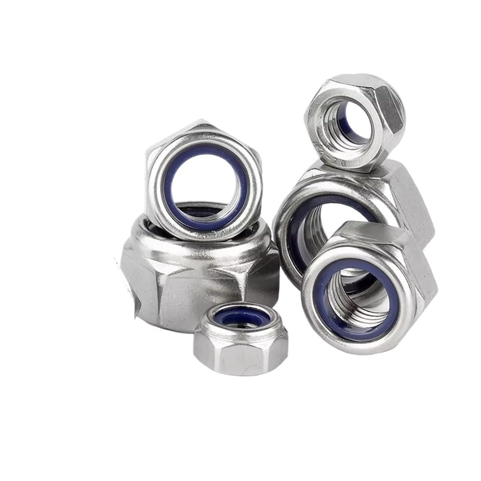 Tuercas De Seguridad Nailon Con Inserción Acero Inoxidable 5/20/50/200 Piezas, Tamaños M2-M24, Sujetadores Duraderos Autoblocantes for Automóviles Y Electrodomésticos(50PCS M14)