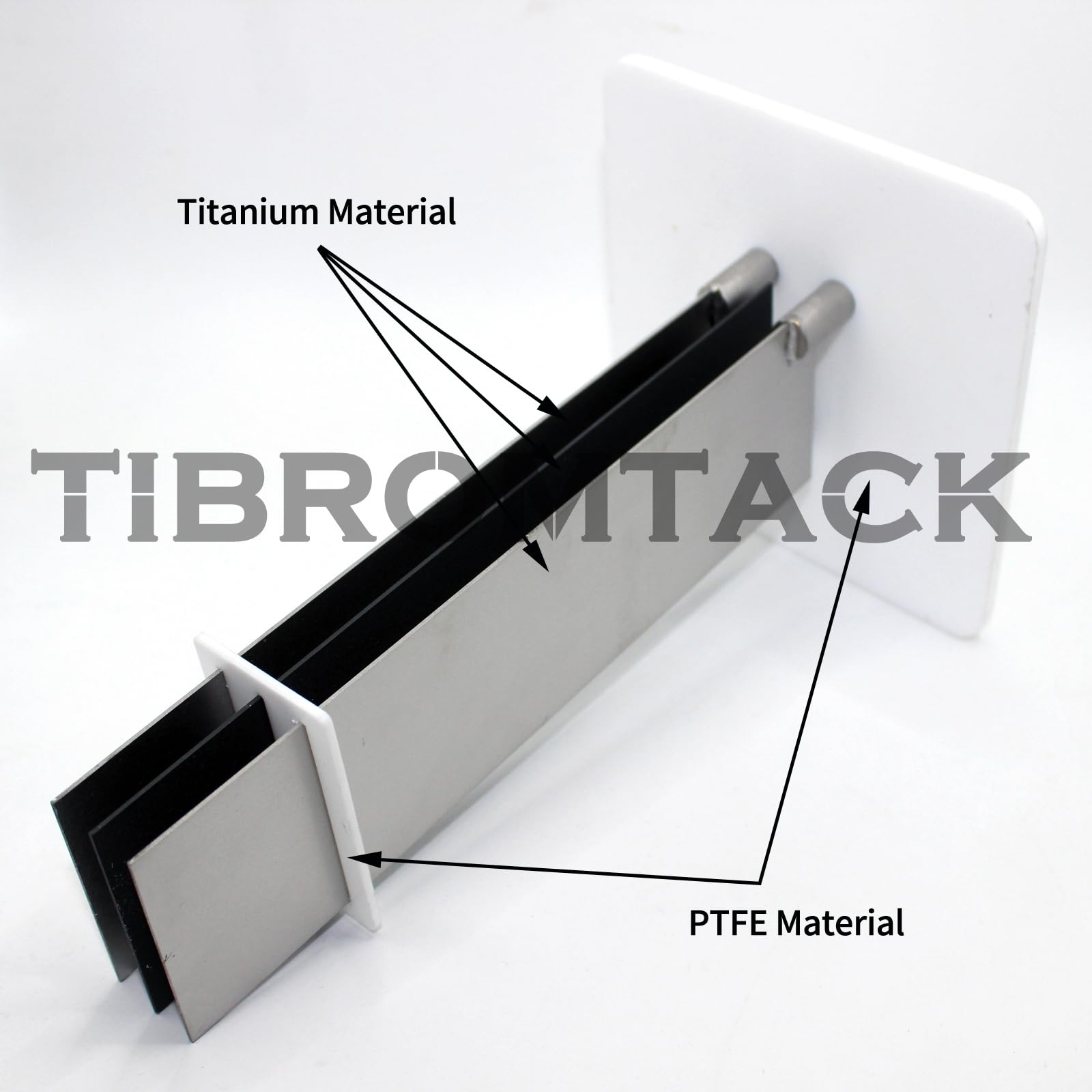 Titanium Electrodes MMO Assembly with Ruthenium-Iridium Coating and PTFE Partitions 1pc Titanium Anode+2pcs Titanium Cathode