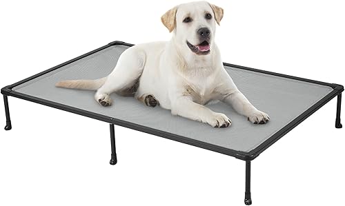Veehoo Cama elevada para perros a prueba de masticaciones, cuna elevada para mascotas, malla transpirable, lavable y antideslizante para perros