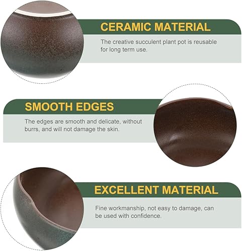 Miniatura 4 de Happyyami Decoración de mesa de comedor, maceta de agua hidropónica, maceta de cerámica para suculentas, bonsái, lirio de agua, narciso, recipiente