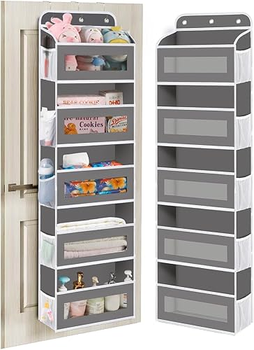 Organizador para colgar sobre la puerta, 5 estantes para colgar en la puerta del armario, con 10 bolsillos de malla, organizador de armario de Un