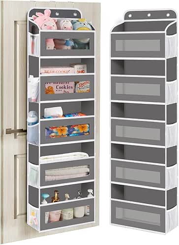 Hängeorganizer Tür mit 5 Fächern, Hängeregal mit Klarsichtfenster für Windeln,