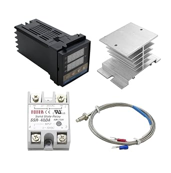 REX-C100 Digital RKC PID Thermostat Temperature Controller Digital REX-C100/ 40A SSR Relay/K Thermocouple Probe/Heat SinkRKC-C100 KIT 4Pcs A