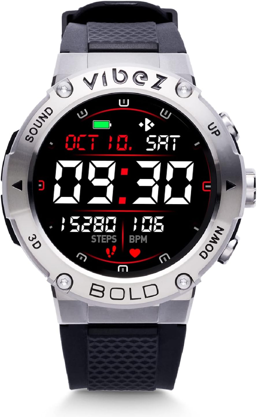 Vibez by Lifelong Bold Smartwatch for Men Bluetooth Calling 1.32" HD Display
