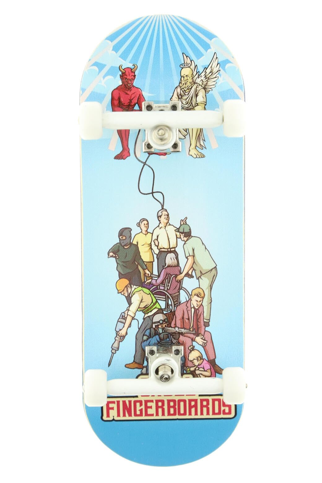 Skull Fingerboards® End Game 34mm Pro Complete Professional Wooden Fingerboard Mini Skateboard 5 PLY with CNC Bearing Wheels