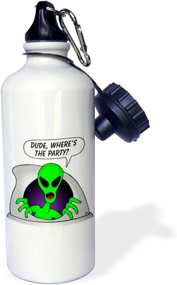 3dRose I Love My French Bulldog Black Brindle Sports Water Bottle, 21 oz, White