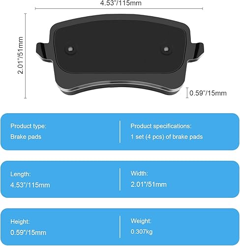 Miniatura 5 de Pastillas de freno delanteras de cerámica compatibles con BMW X4BMWX5BMW X6, juego de pastillas de freno de repuesto automotrices para automóvil,
