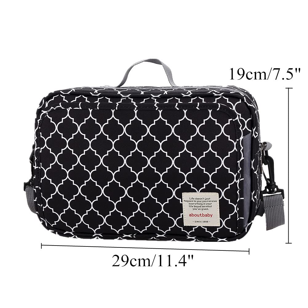 Anwangda Sac de rangement universel pour poussette, landau, landau, landau, landau, poussette - Noir - Taille L