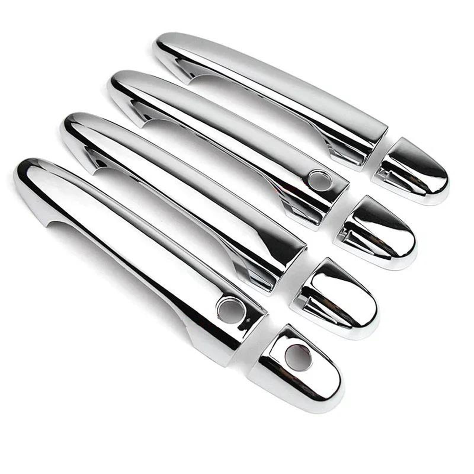 NMJLQW Exterior Decoration for CR-V 2012 2013 2014 2015 2016 Gloss Black Chrome Car Door Handle Covers Bowl Decor Trim Styling Accessories(Silver 2 Buttons)