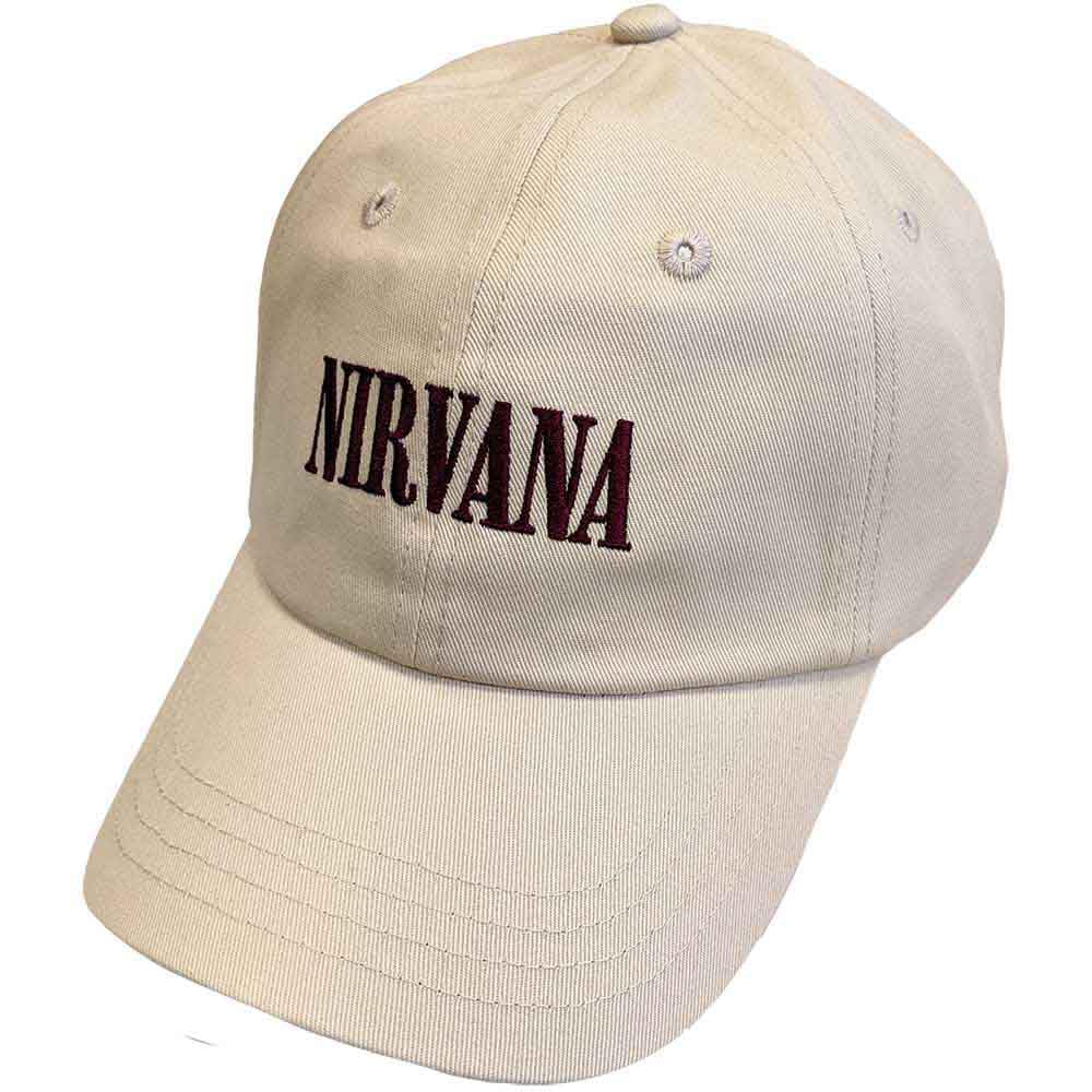 Nirvana Baseball Cap Text Logo Band in Utero Official Sand One Size