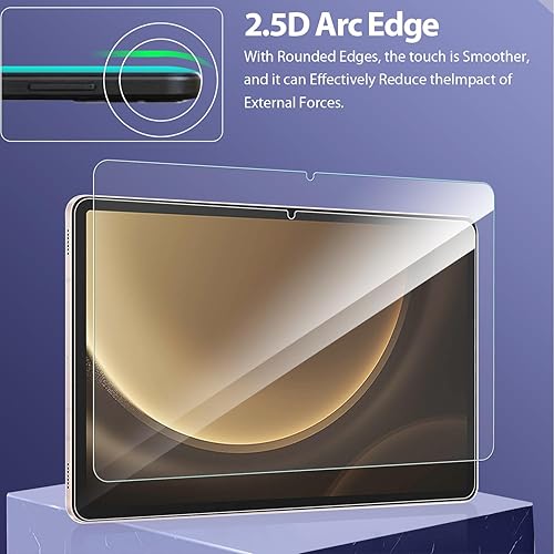Miniatura 4 de MOOISVS Paquete de 2 protectores de pantalla de vidrio templado de 12.4 pulgadas para Galaxy Tab S9 FE+, película de vidrio templado, dureza 9H,
