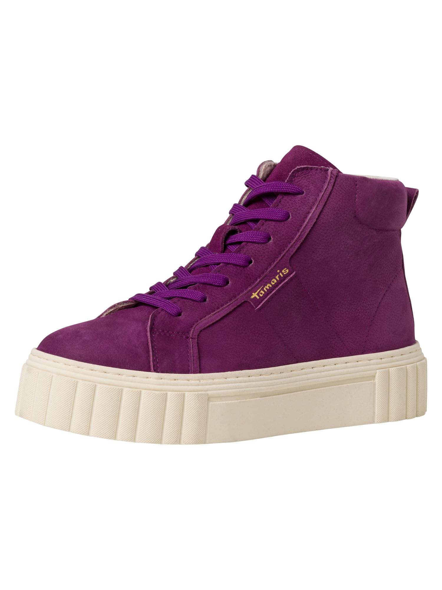 Tamaris Women's High-Top Trainers, Women's Low Shoes, Interchangeable Footbed, Purple, 6.5 UK