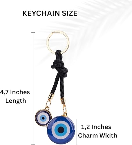 Miniatura 6 de BCS Llavero con dije de mal de ojo, amuleto de buena suerte y protección, llavero de automóvil, accesorios para bolso para mujer