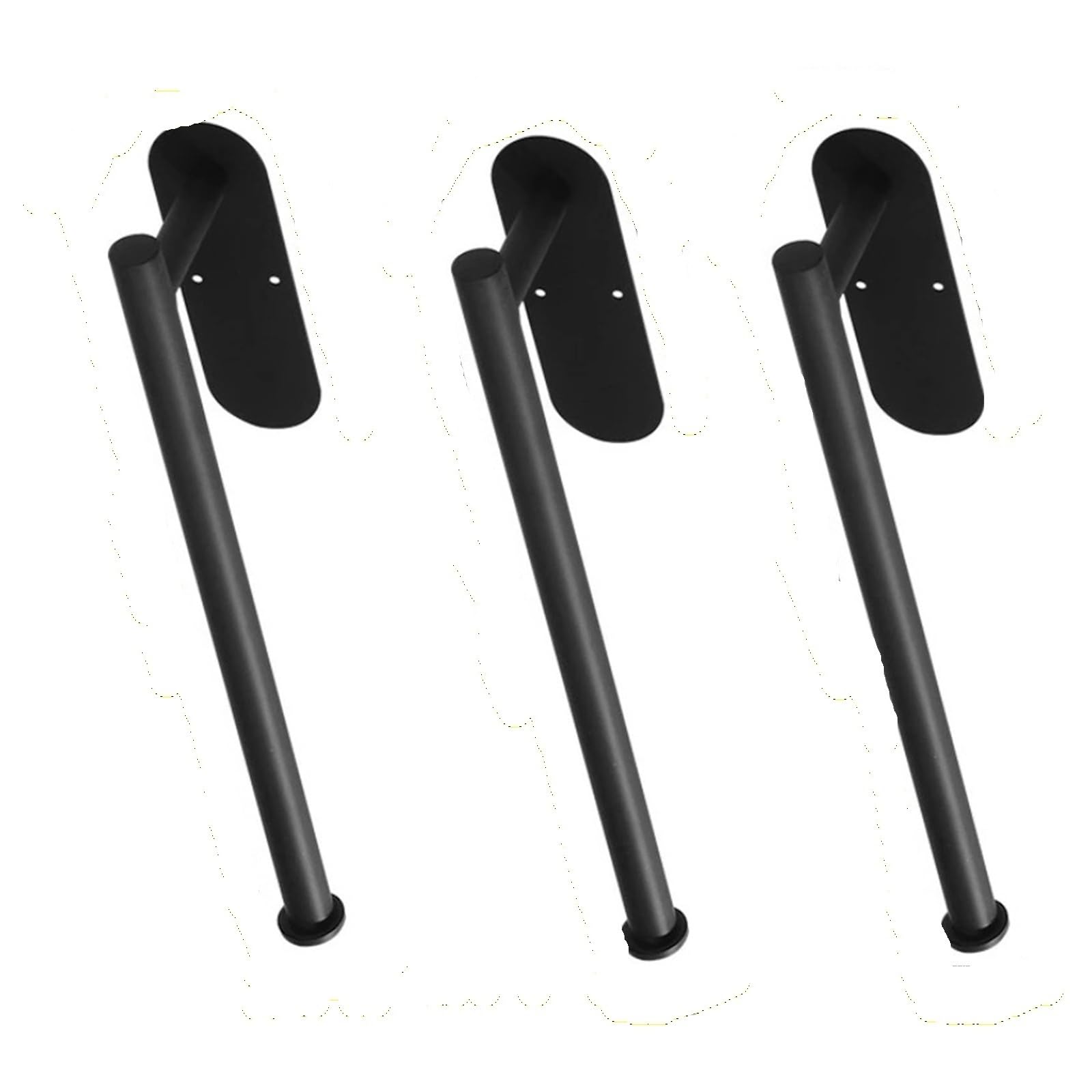 Stainless Steel Wall Mounted Kitchen Roll Towel Rack Napkin Dispenser(3PCS Lengthen Black)